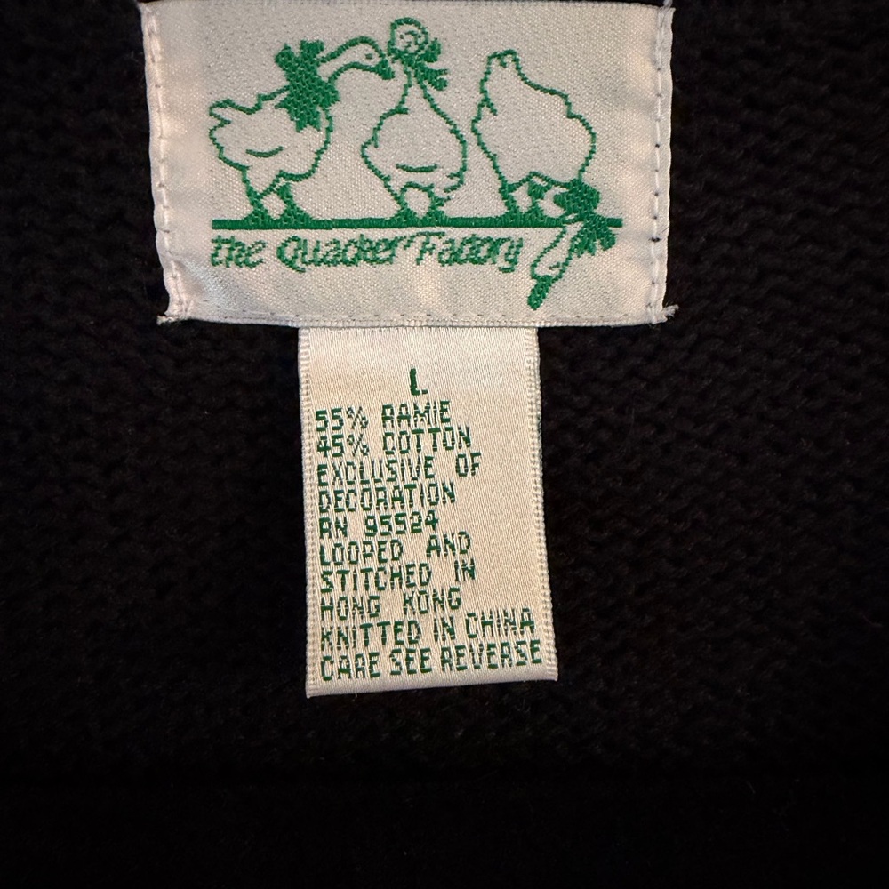 Quacker Factory Black Sweater with Purple Butterfly Embellishment - Picture 4 of 5